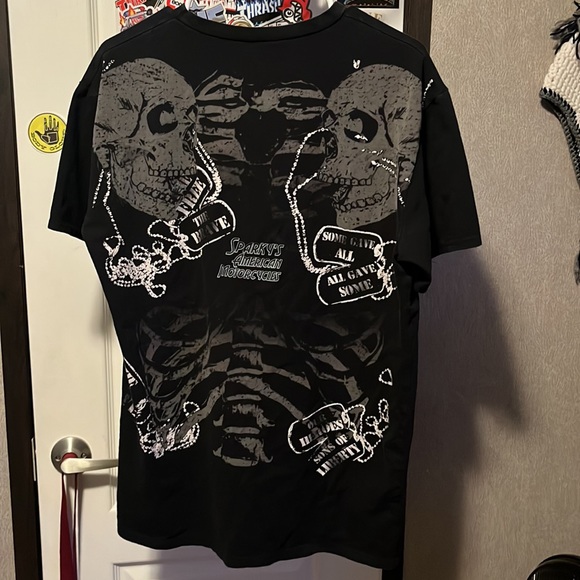 Harly Davidson skull T-shirt medium size - Picture 2 of 2